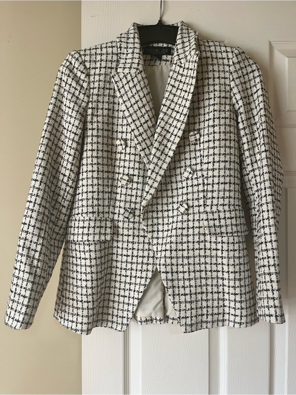 RACHEL ZOE Women’s Black & White Tweed Blazer